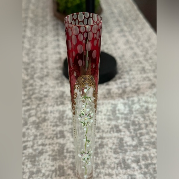 Gorgeous Thin Flute Glass Vase from KV, Czech Republic NIB - Picture 7 of 9